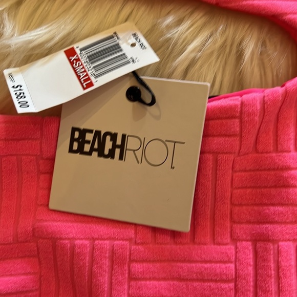 Beach Riot Celine Cutout One-Shoulder One-Piece Swimsuit Strawberry Moon Sz XS - Picture 8 of 11